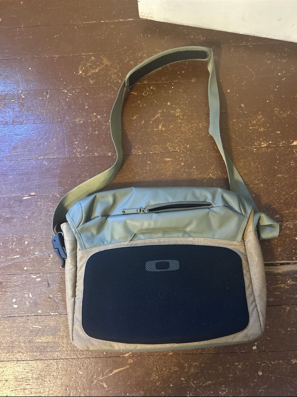 Oakley Olive Green and Tan Messenger Crossbody Bag